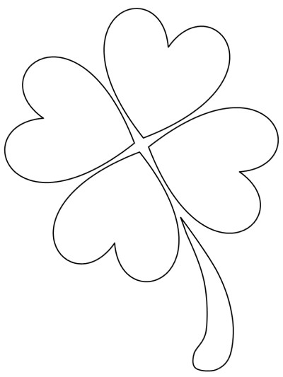 four leaf clover coloring page