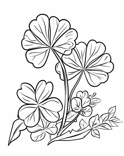 coloring page of shamrocks