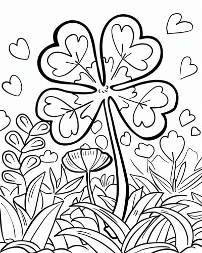coloring page of shamrocks