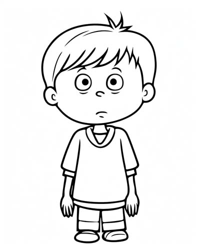 children with feelings coloring page