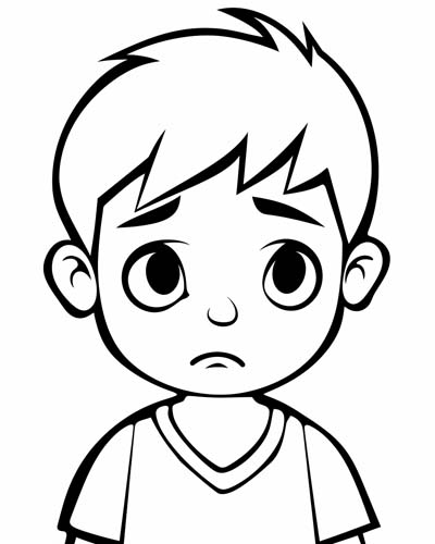 children with feelings coloring page