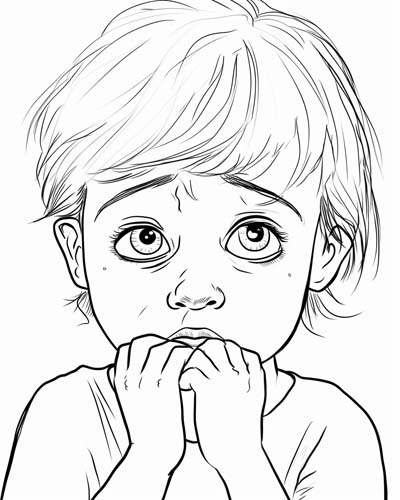 children with feelings coloring page
