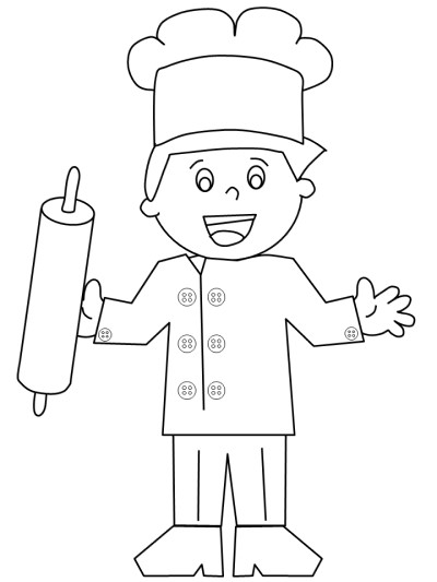 Baker boy coloring page