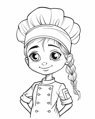 Pastry chef coloring page