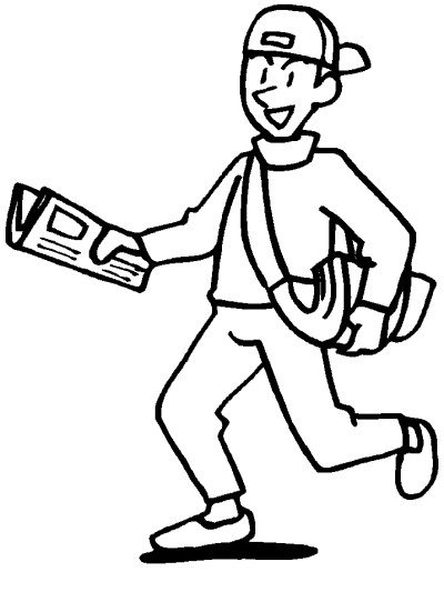 paper boy coloring page