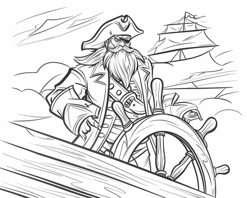 pirate captain coloring page