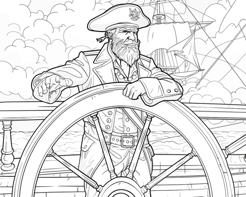 pirate captain coloring page