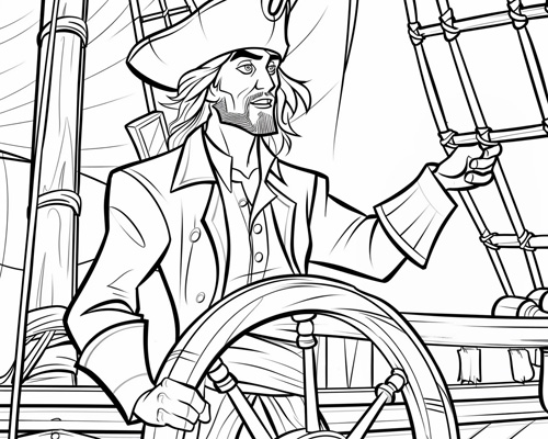 pirate captain coloring page