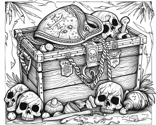 pirate treasure coloring page