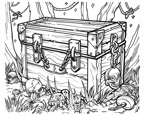 pirate treasure coloring page