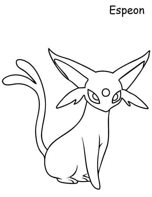Pokemon Coloring Page of Espeon
