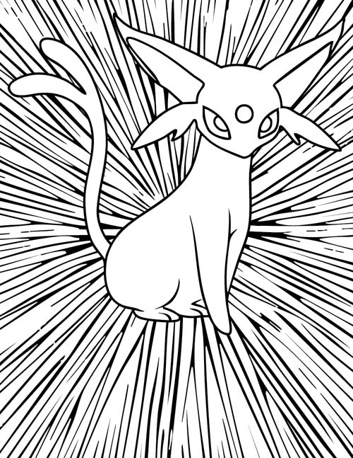 Pokemon Coloring Page of Espeon
