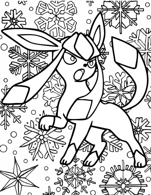 Pokemon Coloring Page of Glaceon