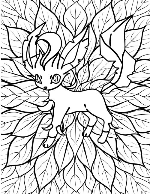 Pokemon Coloring Page of Leafeon