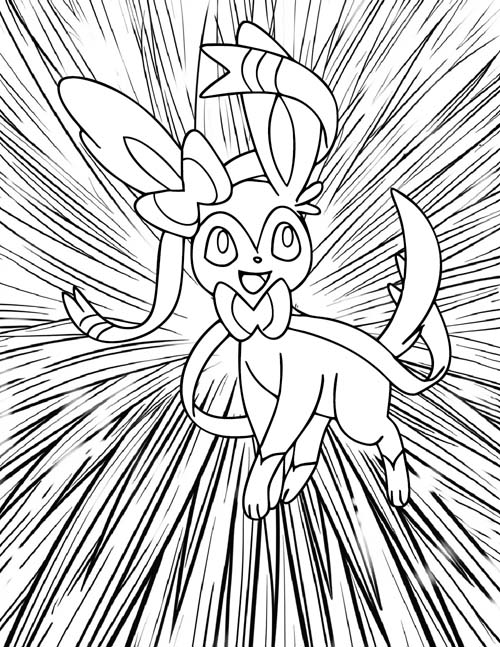 Pokemon Coloring Page of Sylveon