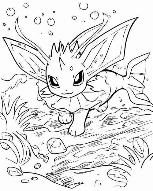 Pokemon Coloring Page of Vaporeon