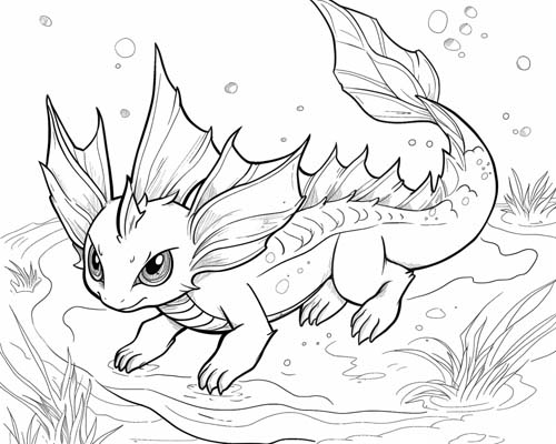 Pokemon Coloring Page of Vaporeon