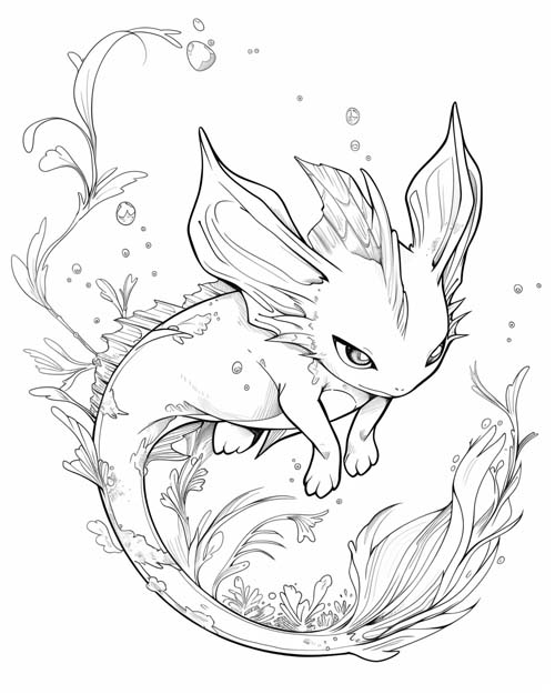 Pokemon Coloring Page of Vaporeon