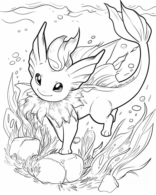 Pokemon Coloring Page of Vaporeon