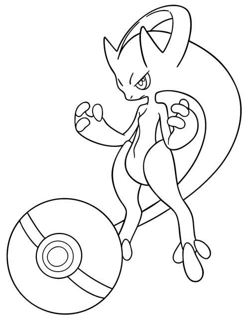 labeled coloring page of Mega Mewtwo X