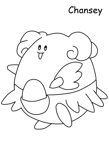 chansey coloring page