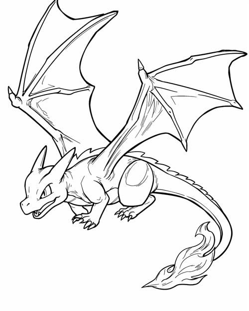 Charizard flying coloring page