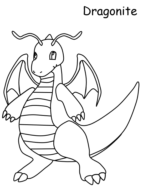 dragonite coloring page