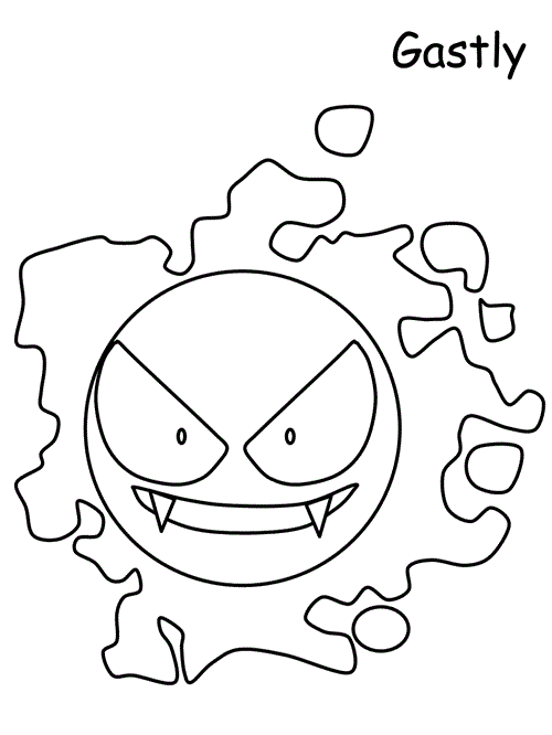gastly coloring page