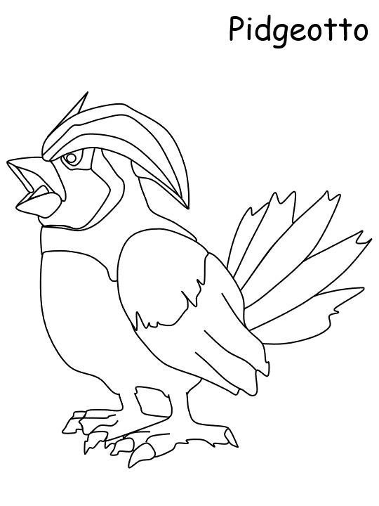 pidgeotto coloring page
