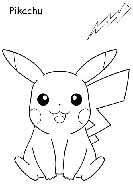 coloring page of pikachu