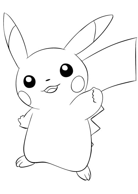 line art drawing of pikachu