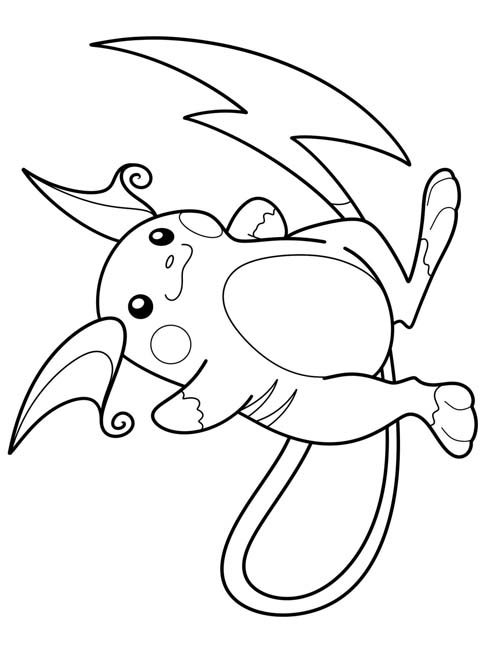 coloring page of raichu
