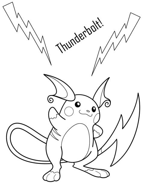 coloring page of raichu