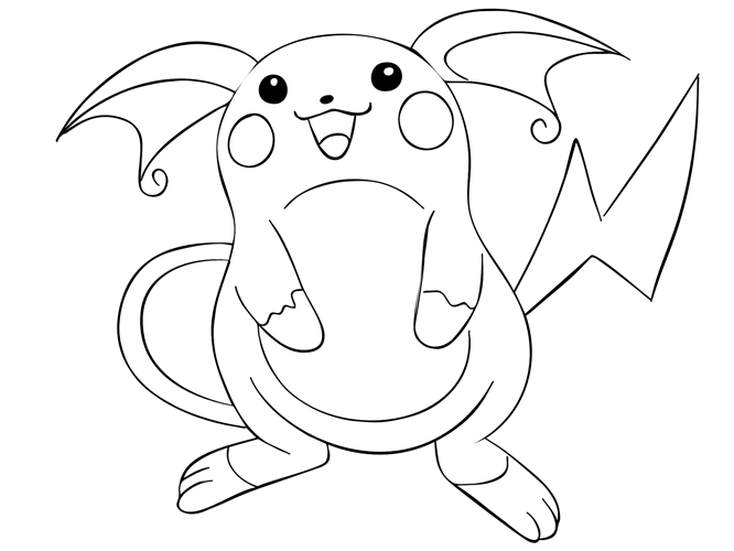 coloring page of raichu
