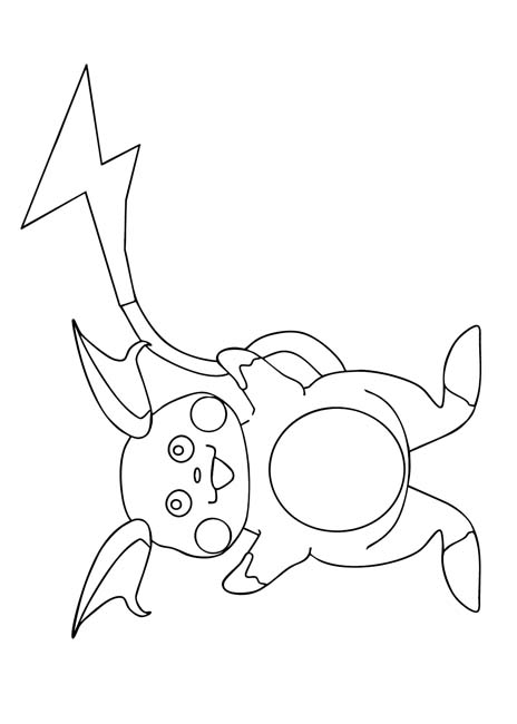 coloring page of raichu