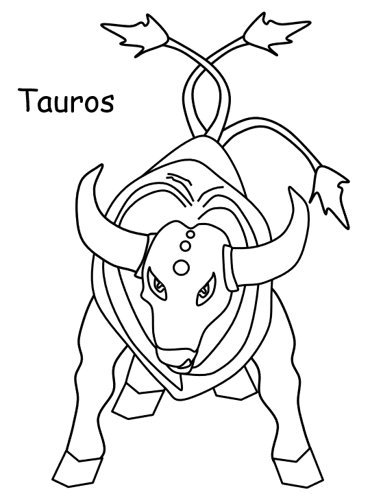 Tauros coloring page