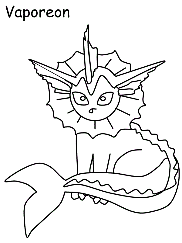 vaporeon coloring page