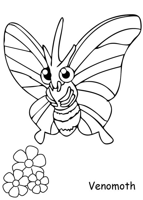 venomoth coloring page