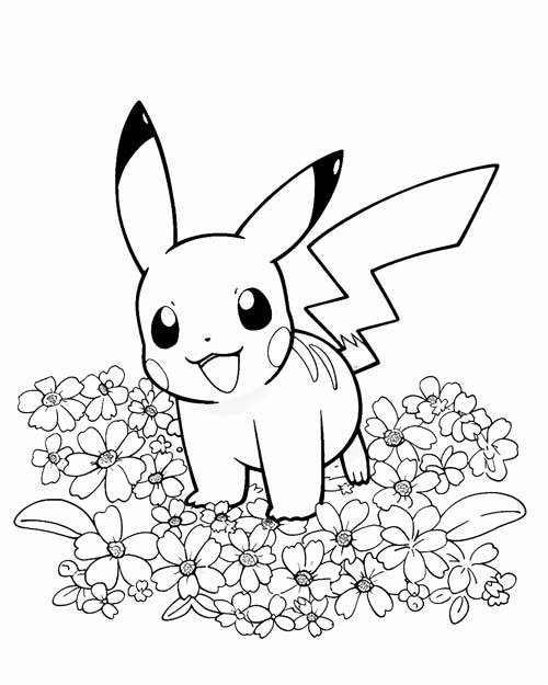 coloring page of Pikachu