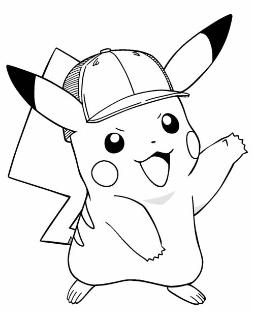 coloring page of Pikachu