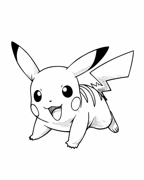 coloring page of Pikachu