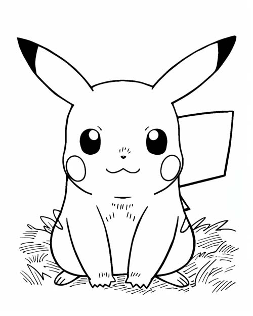 wild pikachu coloring page
