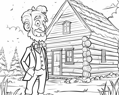 President Abraham Lincoln cartoon coloring page suitable for children