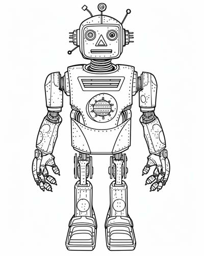 robot coloring page