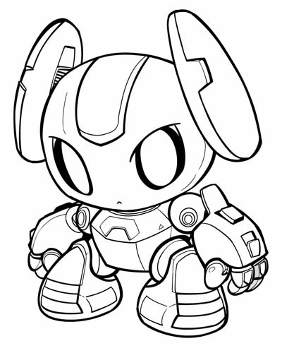 robot coloring page