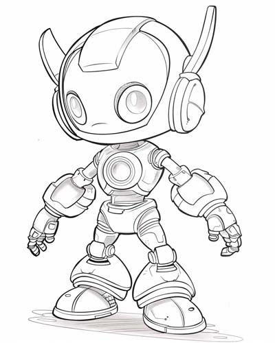 robot coloring page