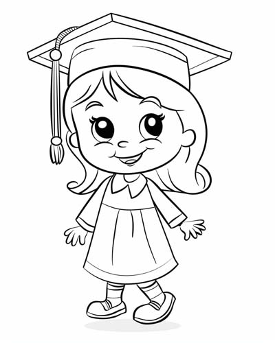 graduation coloring page