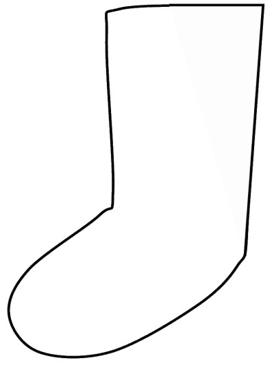 Christmas stocking simple outline coloring page
