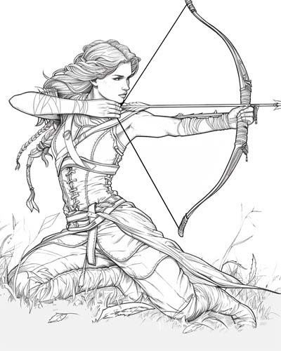 Famous archer coloring page | Penthesilea, Amazon Queen