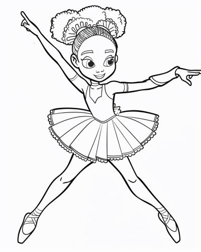 African American ballerina coloring page